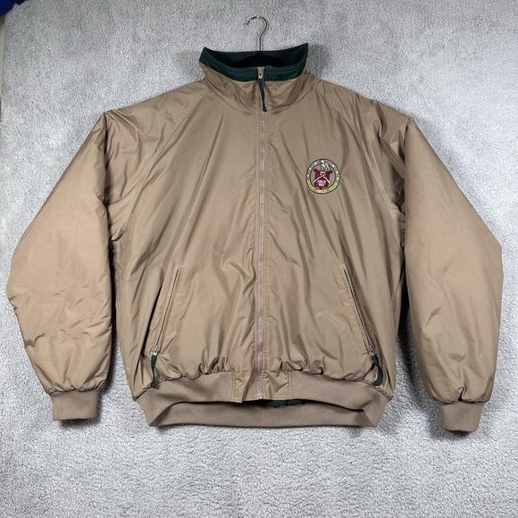 Tri-Mountain Other - VTG Tri Mountain NRA Beloit Rifle Club Tan Jacket Size 2XL Embroidery